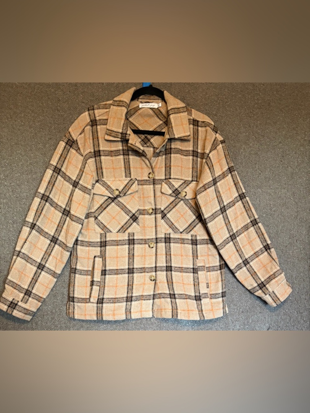 Petal & Pup Beige Plaid Utility Jacket